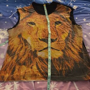 Sleeveless Lion Graphic Print Crew Neck Women's T-Shirt Cotton Jersey Tank 2000s